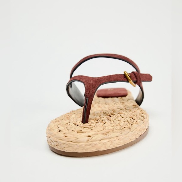 ZARA FLAT LEATHER SANDAL WITH BUCKLE - Picture 4 of 6